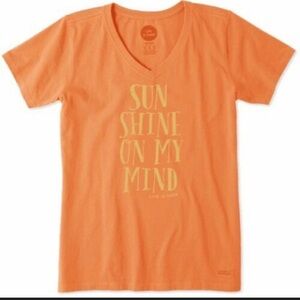 Life Is Good Vibrant Orange Fitted Tee